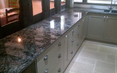 Dark granite worktop