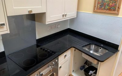 Black Mirrorlux Worktop Fitted in Lyme Regis